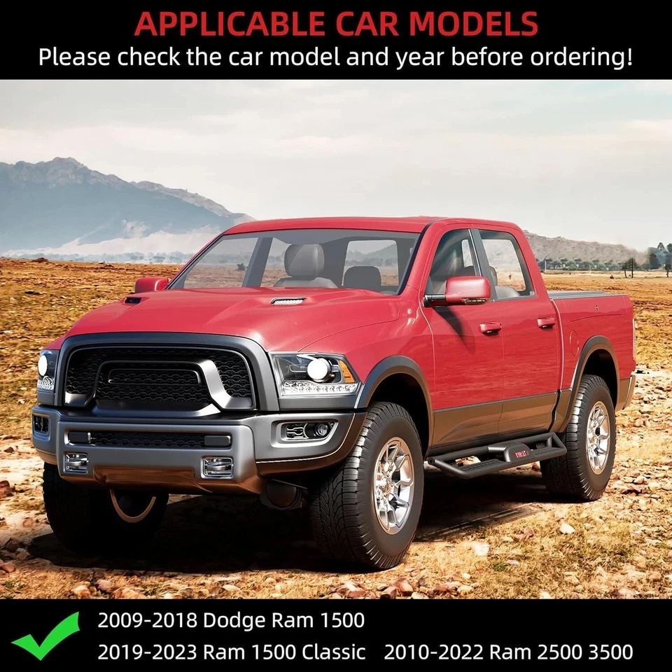 Running Board For 09-18 Dodge RAM 1500/10-24 RAM 2500 3500 Crew Cab Step Bars Foto 4 de 4