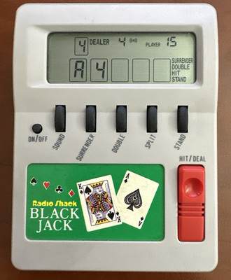 Vintage Radio Shack LCD Mini Black Jack Handheld Pocket Electronic Game Tested