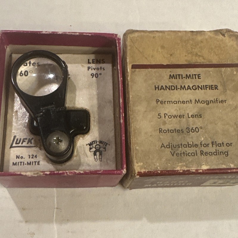  Lufkin Miti-Mite Handi-Magnifier #124 Machinist Tool Never Used In Original Box