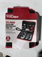 Hyper Tough 51-Piece Auto and Motorcycle Mechanic's Tool Kit, 4376V, New