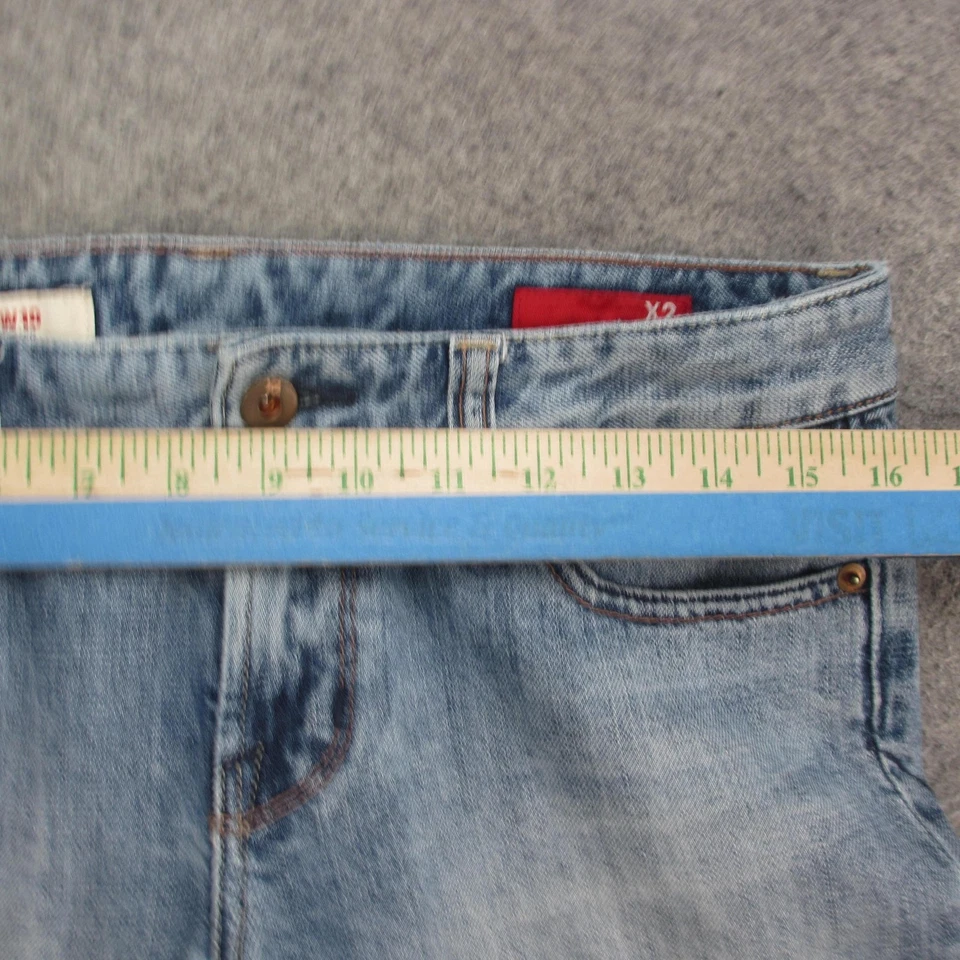 X2 Jeans Womens 4 Light Wash Slim W10 Low Rise Flare Leg Embroidered Pockets - Image 3 of 4