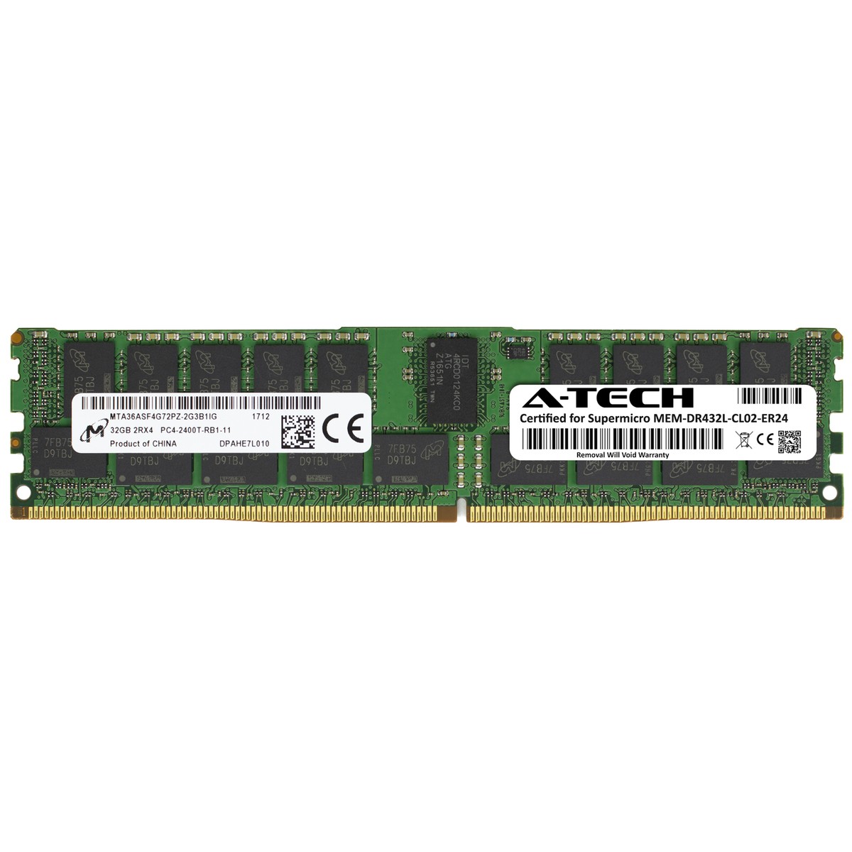 Buy 32gb Micron 2rx4 Pc4-2400t Mta36asf4g72pz-2g3b1 Ddr4 ECC DIMM