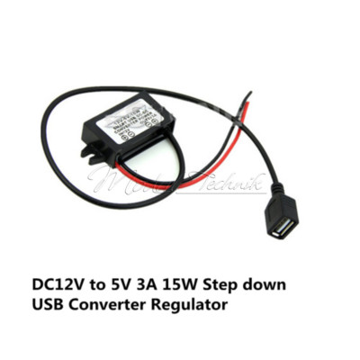DC12V to 5V 3A 15W Step down USB Converter Regulator for Iphone Ipad Car Charger