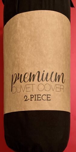 Premium Microfiber Black 2 Piece Twin/Twin XL Duvet Cover / Pillow Sham Set