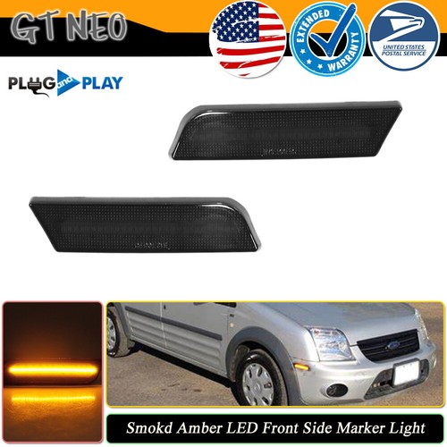Smoked Amber ED Front Side Marker Parking Lights For 1013 Ford Transit