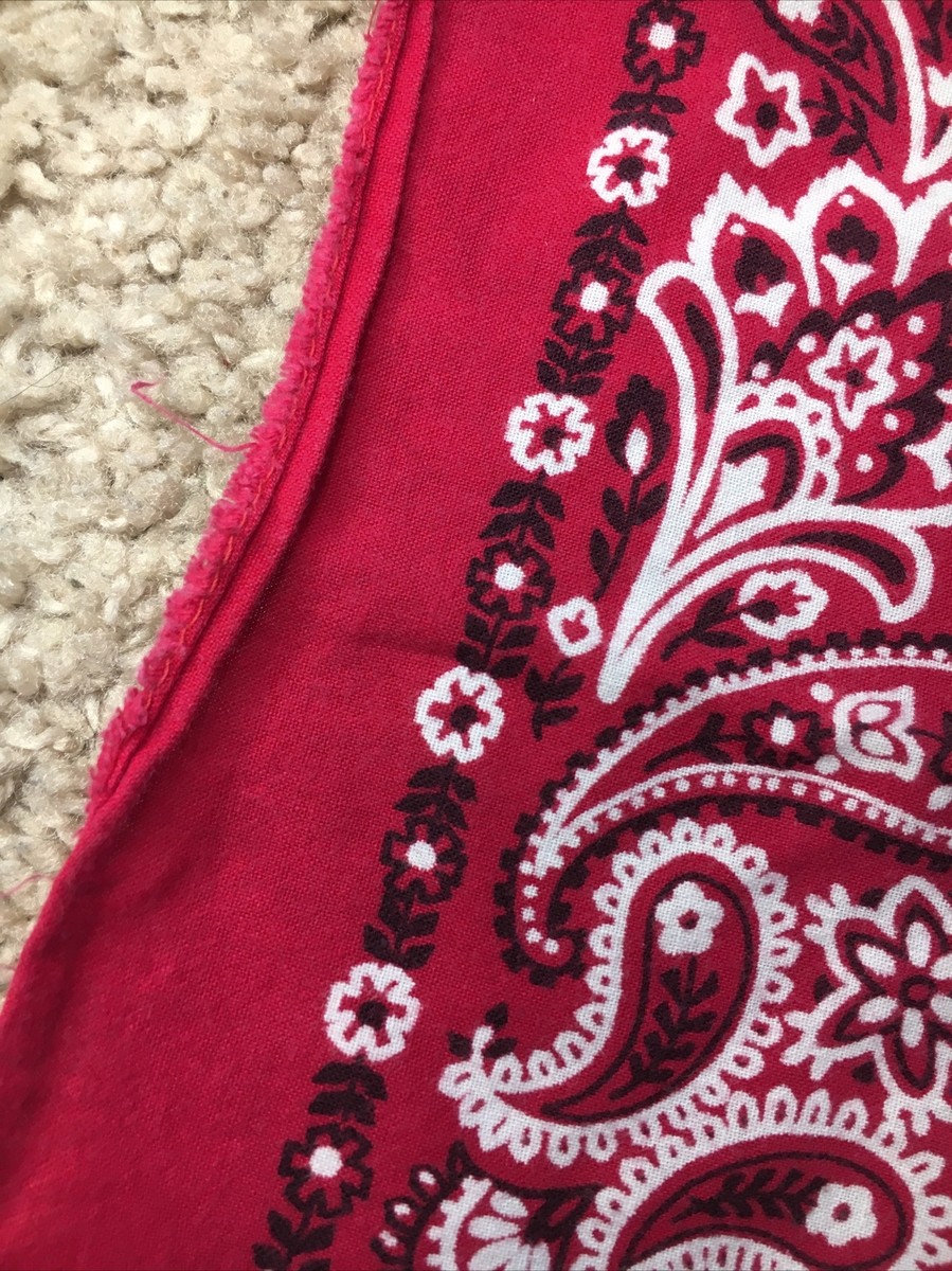 Vintage Red Floral Paisley Bandana Cotton USA 13962 19” | eBay