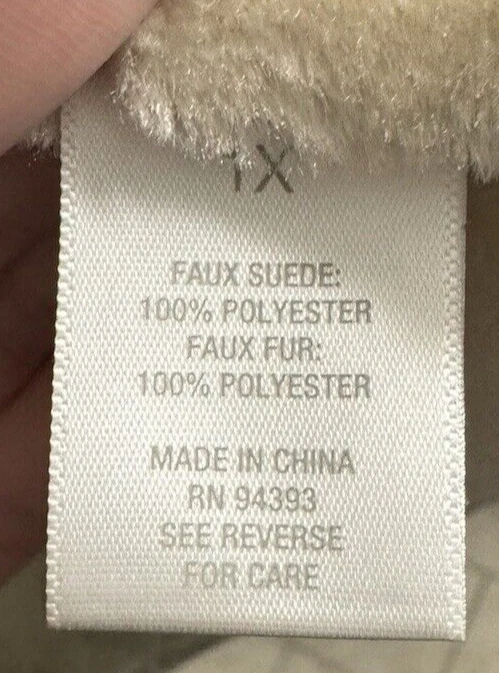 Westport 1962 棕色人造毛皮和麂皮绒背心女式 1X XL 开襟秋暖色 — 第 3/4 张图片