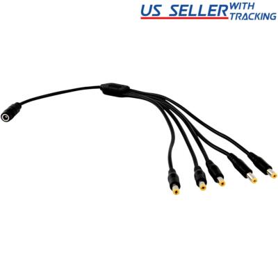 1:5 DC Power Splitter Cable Cord 1 Female to 5 Male 5.5x2.1mm Port Pigtals 12V