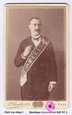 FRANC-MAÇONNERIE, CHEVALIER KADOSH & SON ÉCHARPE C.K.S, CDV au MANS -CC1