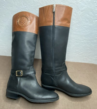 EUC Vince Camuto Phillie Women's Riding Boots Black Brown Leather Size 10M