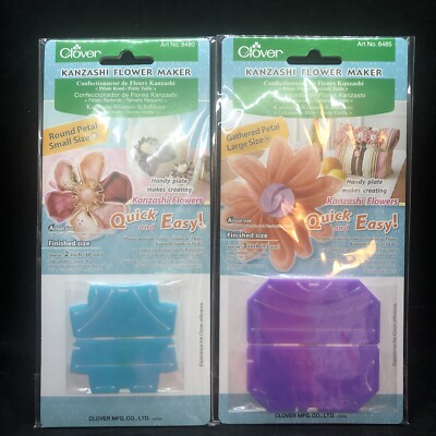 2 Clover Kanzashi Flower Makers #8480 Round Petal 2'' &  #8485 Gathered Petal 3'' 
