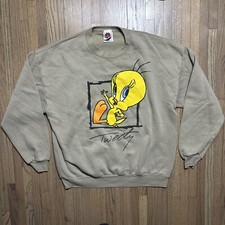 Vintage 1990s Tweety Bird Looney Tunes Graphic Sweatshirt Sweater SZ 2XL Cartoon
