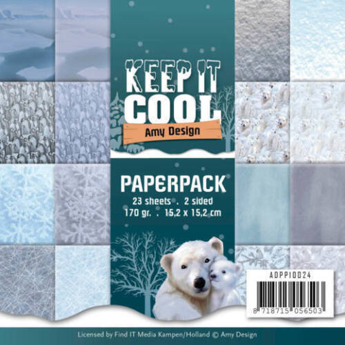 Amy Design Paperpack ensemble papier Keep it Cool 23 pièces 15,2 x 15,2 cm - Photo 1/1