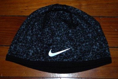 NEW Women's Nike Reversible Leopard Print & Black Performance Beanie Hat | eBay