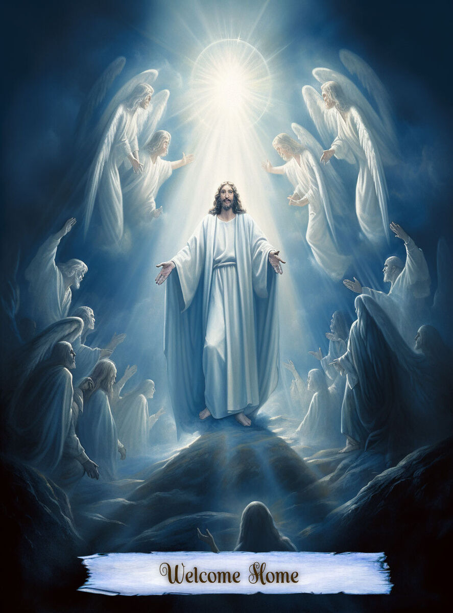 Welcome Home to Heaven with the Angels | Catholic Art | Jesus, art ...