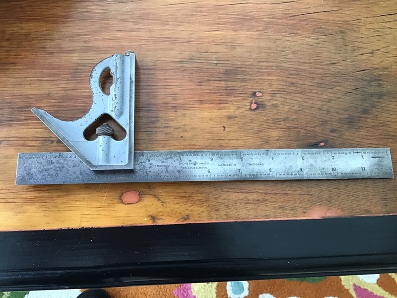 Vintage Scherr Tumico No. 3033N-12 Combination Square ST. JAMES, MINN No. 7 GRAD