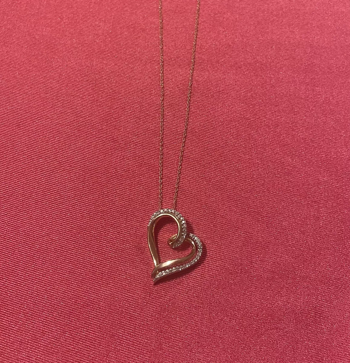 Kay Jewelers Rose Gold Diamond Heart Necklace