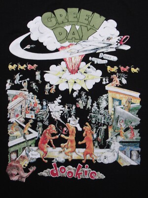 GREEN DAY Dookie T-SHIRT Mens MED Full Color Album Cover Art EUC