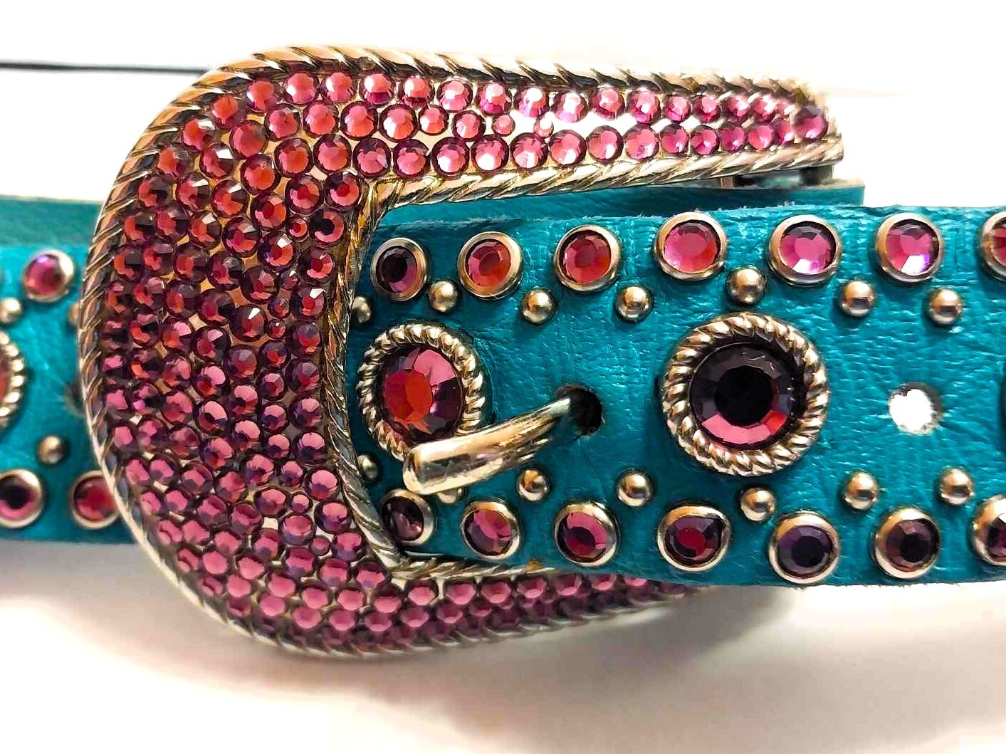 SIGNED KIPPY'S SWAROVSKI CRYSTALS COWGIRL WESTERN RODEO LEATHER BELT