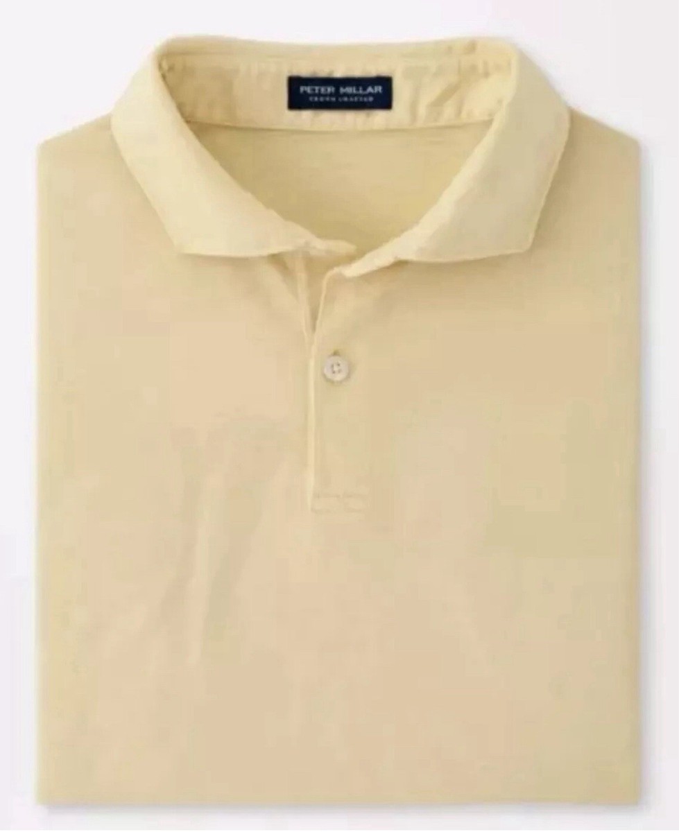 NWT Peter Millar Crown Crafted Pima Cotton Polo Golf Shirt Yellow