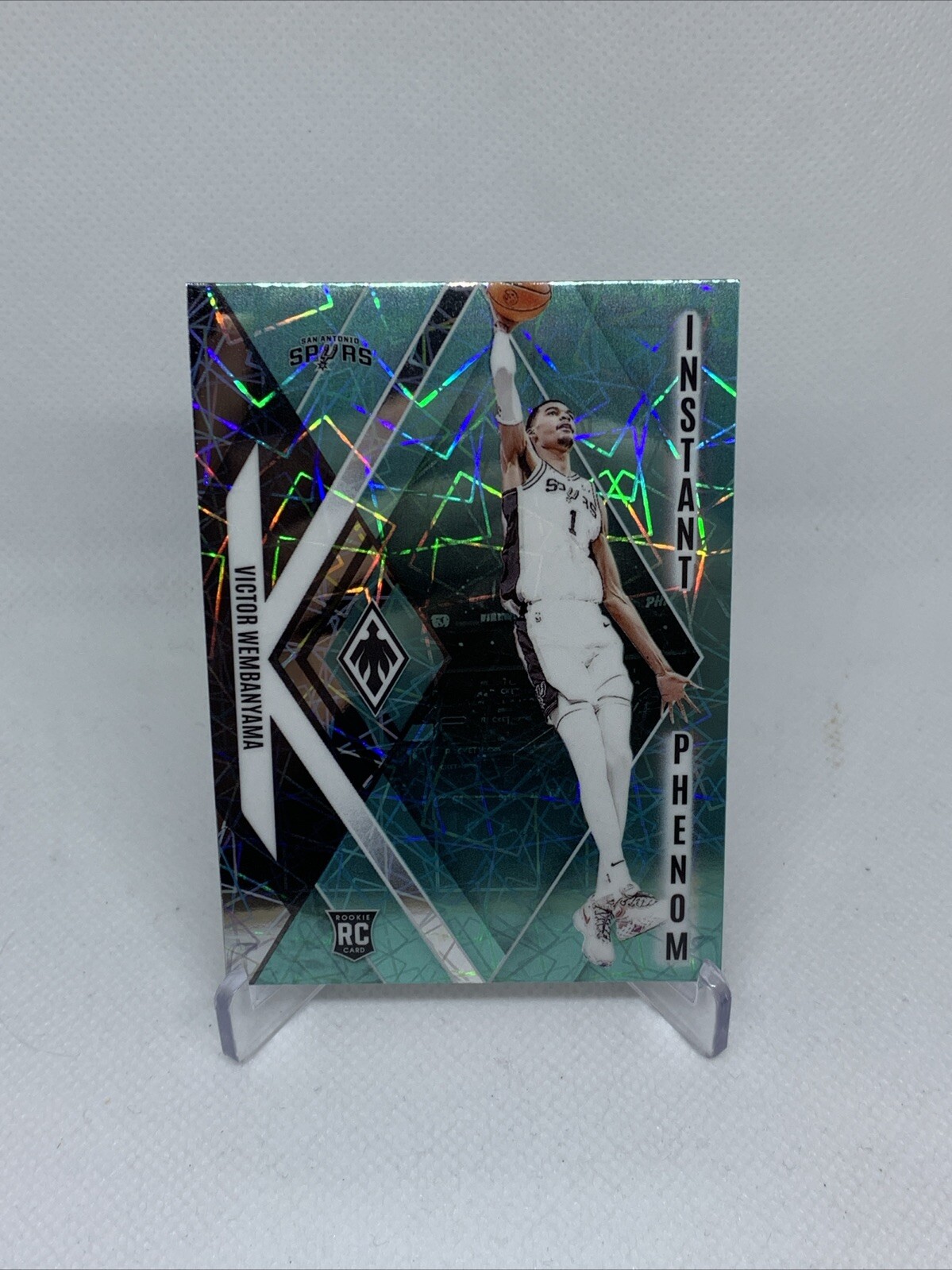 2023-24 Panini Phoenix Instant Phenom Teal Lazer Victor Wembanyama rookie #13