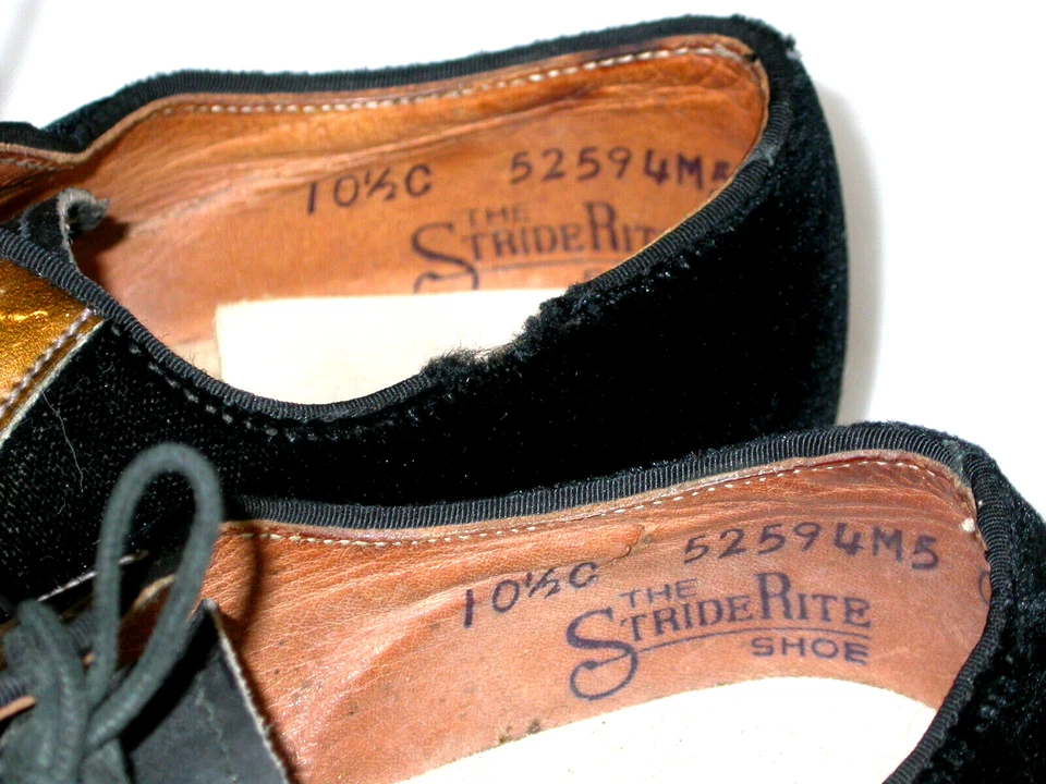 Zapatos de vestir de colección Stride Rite para niñas negros de terciopelo verde borgoña dorado talla 10,5 Foto 4 de 4