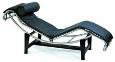 Classic modern design Le corbusier style LC4 lounge chair black genuine leather 