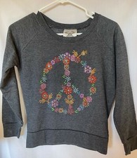 SIGNORELLI EMBELLISHED SWEATSHIRT, GIRLS SIZE L 10/12, GRAY, NWOT