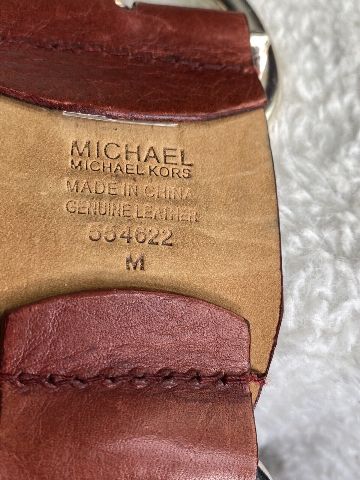 Michael Kors Chained Leather Belt Red Rings Punk … - image 3