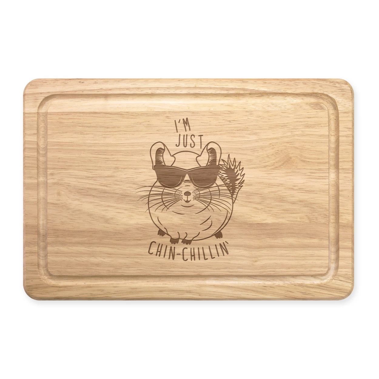 I'm Just Chinchillin' Chinchilla Rectangular Wooden Chopping Board Funny Animal