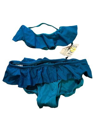 Sonia Vaz s SONI of Jamaica Designer Swimsuit 2-Piece Bikini Blue Large