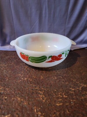 Vintage Phönix Opal Ware Auflaufform - Gemüse Muster