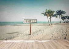 3D Sea Beach Palm Tree Wallpaper Wall Mural Removable Self-adhesive Sticker8290