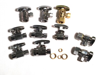 Mixed Lot of 10 - BrassCraft Valves Straight Angle Multi-Turn Compression, ETC.