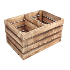 Geflammte Massive Apfelkisten Obstkisten Holzkisten DEKO Vintage KISTE mit Fach