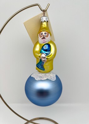 1995 Patricia Breen ''Marinista Santa'' Matte Ball SIGNED Handmade Ornament #9529