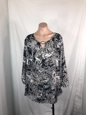 NWT! Cato Keyhole Blouse Size 22/24W Paisley I-3