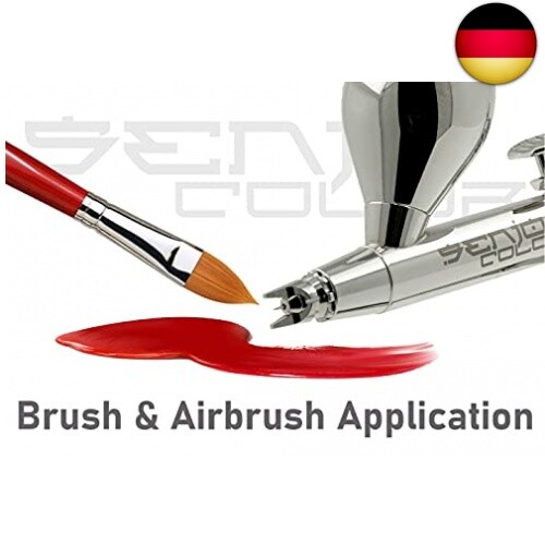 Senjo Color Basic Pinsel & Airbrush Bodypainting Farben Set 5 x 75ml Schwarz, - Bild 4 von 9