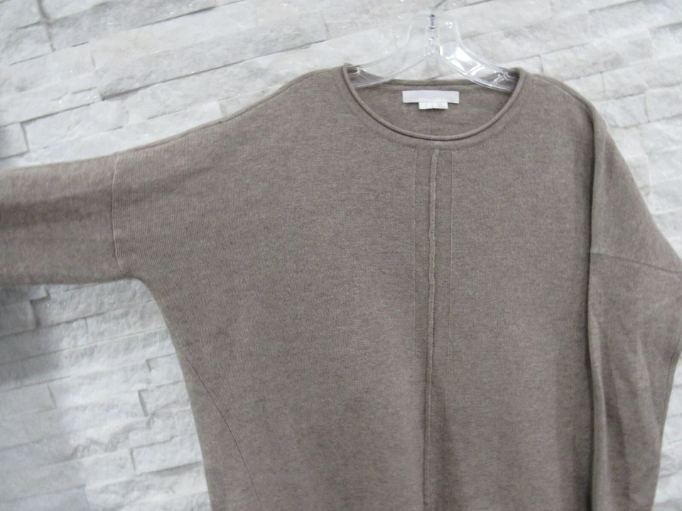 Suéter túnica Alexander Wang Taupe 100 % cachemir de gran tamaño calce relajado dividido S Foto 4 de 4