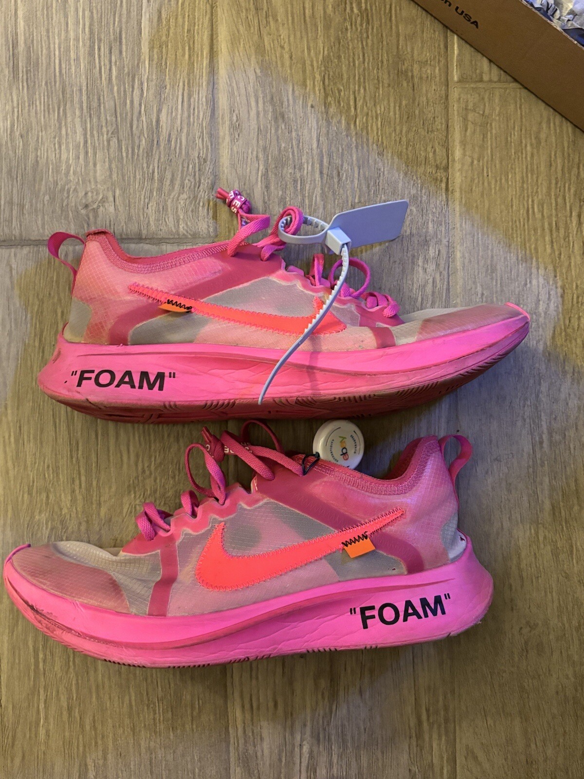 OFF WHITE X NIKE Taglia 10 Nike Off White x Zoom Fly SP rosa tulipano
