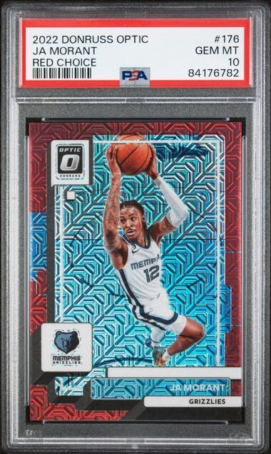 Ja Morant /88 PSA 10 2022-23 Donruss Optic Red Choice Prizm #176 - POP 4