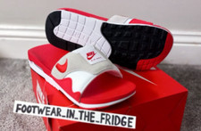 Nike Air Max 1 OG Slide UK 6 7 8 9 10 11 White University Red Black Slider