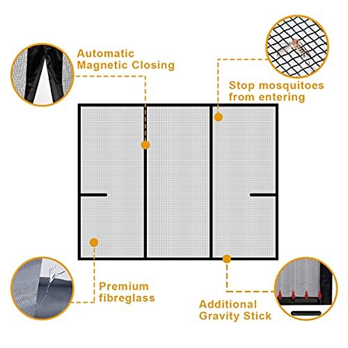 Screen Door for French Door (72"Wx80"L) Glass Sliding Screen Door eBay