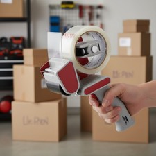 Heavy Duty Packing Tape Dispenser Gun 2-Inch 2 Pack with Clear Packaging Tape