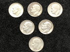 Roosevelt  Dimes  (Lot of 6)    90% Silver      (M1701)