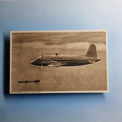 Verkehrsflugzeug Postkarte um 1950 B.E.A Wikingerflugzeug