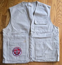 Coca-Cola Coke Vintage L 1996 Khaki Olympic Sponser Pin Center Trading Vest