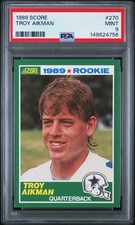 1989 SCORE #270 TROY AIKMAN ROOKIE RC PSA 9