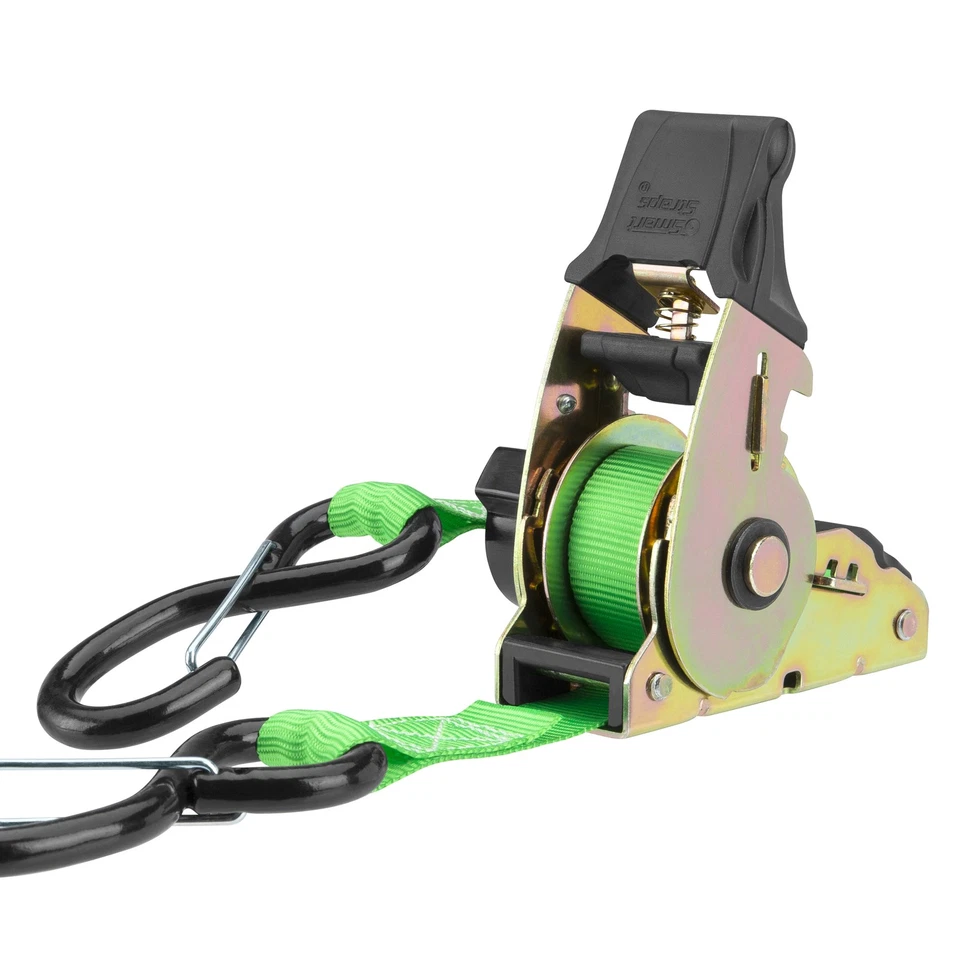 SmartStraps 6ft. 1500-Lb. Retractable Ratchet Tie Down 4-Pack, Green, Model# - Image 3 of 4