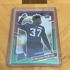 2023 Panini Donruss Rated Rookie DeWayne McBride Optic Preview Red & Green Prizm